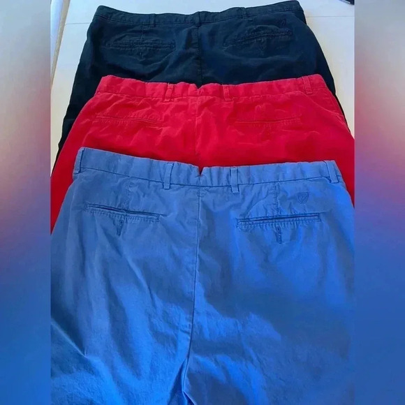 Bundle cremieux flat front shorts 8” 38 100% cotton red blue navy - Picture 2 of 9